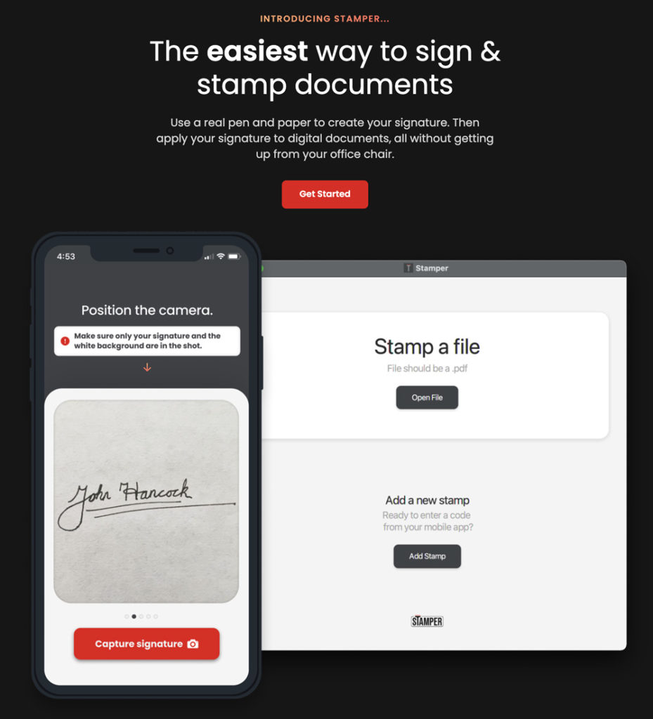 Stamper: the easiest way to sign and stamp documents