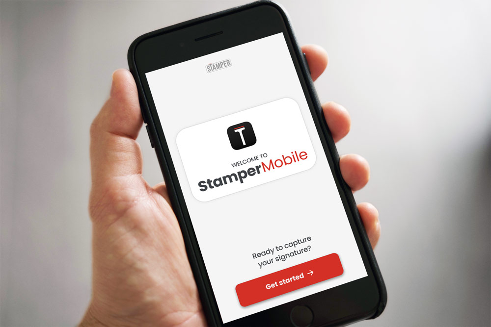 Stamper mobile on a mobile phone
